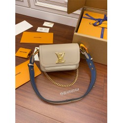 Louis Vuitton LOCKME TENDER Handbag (M58554) - Gray-Brown: Soft Grained Calfskin, Size - 19x13x8cm