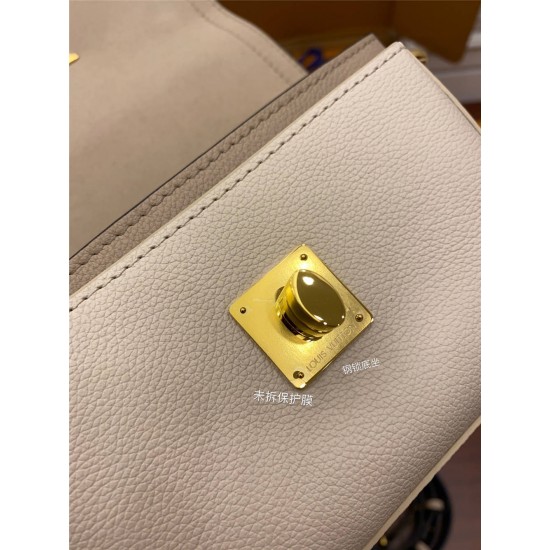 Louis Vuitton LOCKME TENDER Handbag (M58554) - Gray-Brown: Soft Grained Calfskin, Size - 19x13x8cm