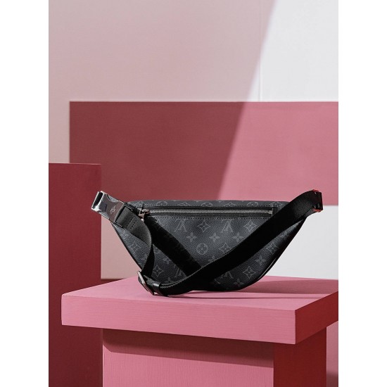 Louis Vuitton DISCOVERY Small Waist Bag (M46035) - Monogram Eclipse Black: This Discovery waist bag is made of Monogram Eclipse Black canvas, Size - 44x15x9cm