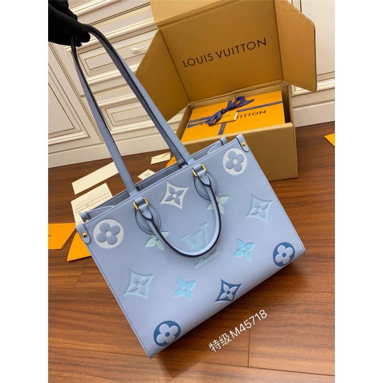 Louis Vuitton ONTHEGO Medium Handbag (M45718) - Blue (By The Pool Capsule Collection): OnTheGo Medium Tote Bag, Size - 35x27x14cm