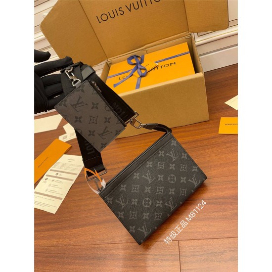 Louis Vuitton M81124 Monogram Eclipse Black Gaston: Size - 22.0x14.5x4.5cm