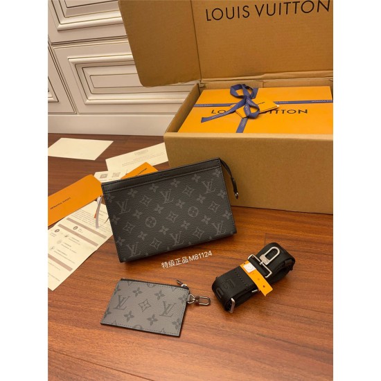 Louis Vuitton M81124 Monogram Eclipse Black Gaston: Size - 22.0x14.5x4.5cm