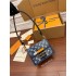 Louis Vuitton M59716 Denim Blue Dauphine Small Handbag: Classic logo denim fabric, Size - 20x15x9cm