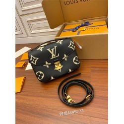 Louis Vuitton M45773 Black Print 2021 Spring Pochette MÉTIS Metis Handbag: Embossed Large Monogram, Size - 25x19x7cm