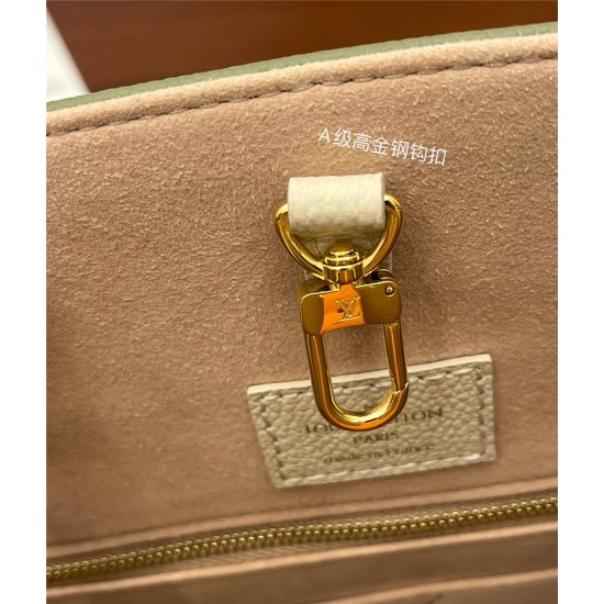 Louis Vuitton ONTHEGO Medium Handbag (M46060) Green: Monogram Empreinte Leather, Size - 35x27x14cm