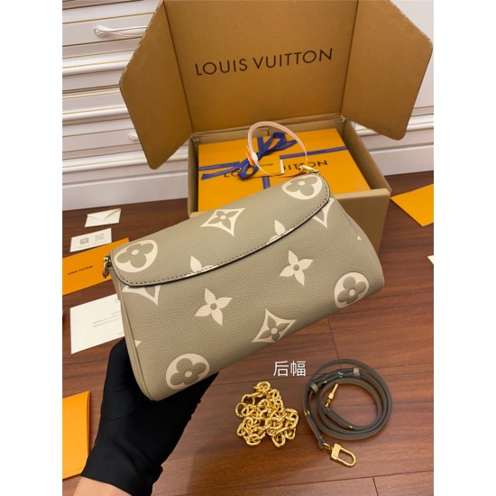 Louis Vuitton M45836 Elephant Grey Embossed FAVORITE Handbag: Soft Grain Leather, Embossed Extra Large Monogram, Size - 24x14x9cm