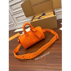 Louis Vuitton KEEPALL BANDOULIÈRE 25 Handbag (M20930) Orange: Mini version of the Keepall collection, Size - 25x15x11cm