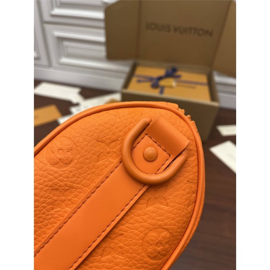 Louis Vuitton KEEPALL BANDOULIÈRE 25 Handbag (M20930) Orange: Mini version of the Keepall collection, Size - 25x15x11cm