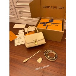 Louis Vuitton M46008 Milk White Madeleine BB Monogram Empreinte Leather: Size - 24x17x8.5cm