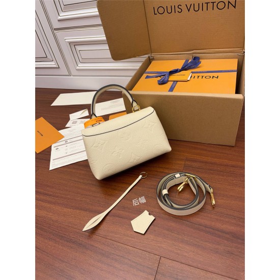 Louis Vuitton M46008 Milk White Madeleine BB Monogram Empreinte Leather: Size - 24x17x8.5cm