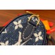 Louis Vuitton NANO SPEEDY Handbag (M81168) Blue Monogram Embossed Denim: Size - 16x10x7.5cm