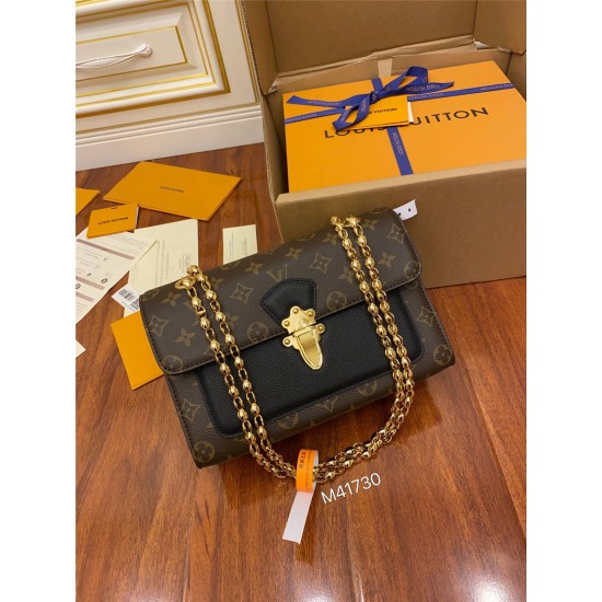 Louis Vuitton VICTOIRE Handbag (M41730) Monogram Black, French-made Monogram and exquisite calf leather: Size - 26x9x15cm