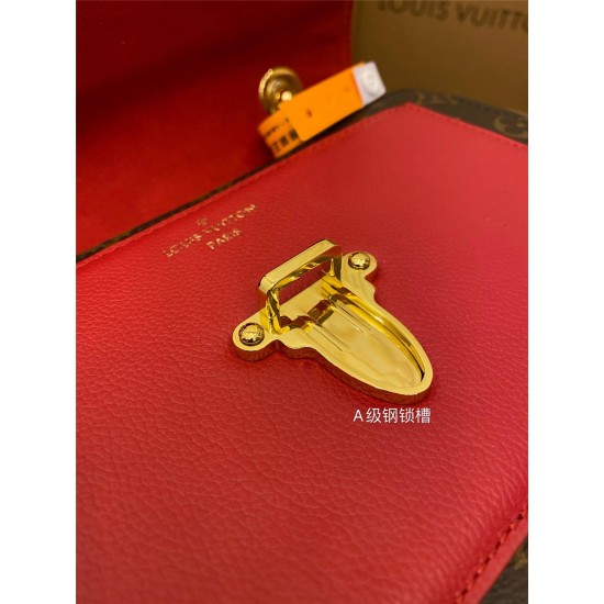 Louis Vuitton VICTOIRE Handbag (M41731) Monogram Red, French-made Monogram and exquisite calf leather: Size - 26x9x15cm