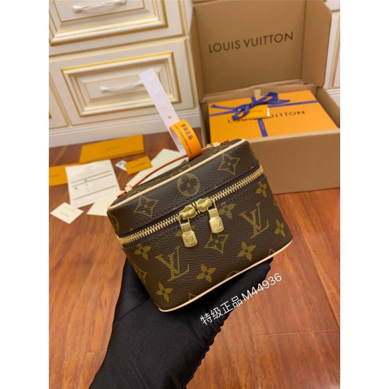 Louis Vuitton M44936 Nice Nano Cosmetic Bag with Monogram: Size - 14x10.2x8.5cm