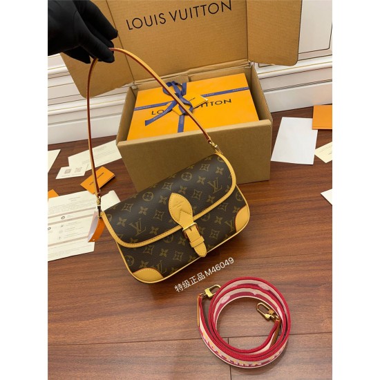 Louis Vuitton DIANE Handbag (M46049) Magenta: Size - 24x15x9cm