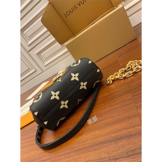 Louis Vuitton M45859 Black Print FAVORITE Handbag, Soft grained leather embossed with oversized Monogram pattern: Size - 24x14x9cm