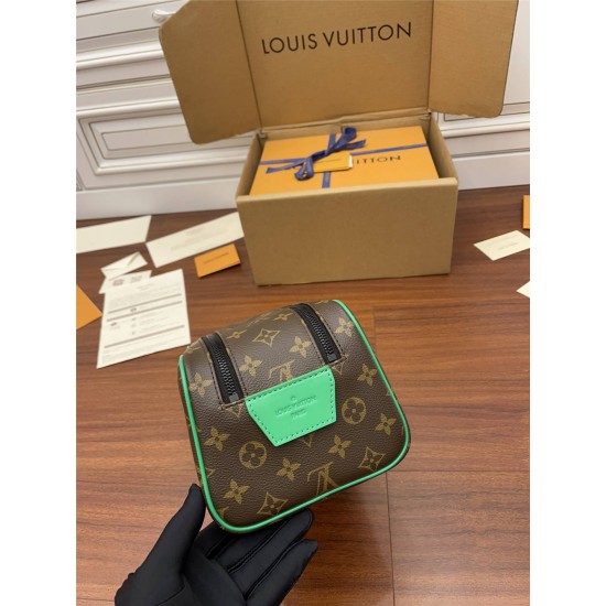 Louis Vuitton DOPP KIT Toiletry Bag (M46253) Green Monogram Macassar Canvas: Size - 28x15x16.5cm