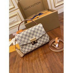 Louis Vuitton N41581 Croisette Handbag White Check: Size - 25.0x17.0x9.5cm