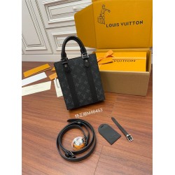 Louis Vuitton M46453 Monogram Eclipse Black Mini Men's Bag Series Sac Plat Small: Size - 19x22x7cm