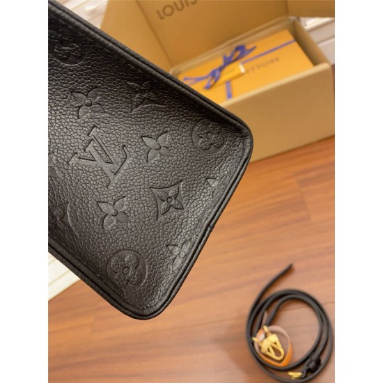 Louis Vuitton M45653 Black Pressed Flower Onthego Small Tote Bag, Pressed Giant Monogram Pattern: Size - 25x19x11.5cm