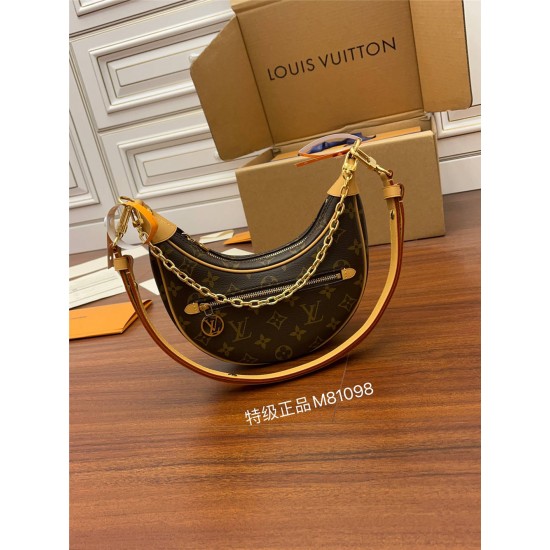 Louis Vuitton LOOP Handbag (M81098) Croissant Handbag designed by Nicolas Ghesquière: Size - 23x13x6cm