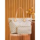 Louis Vuitton N41361 Checkered/Beige NEVERFULL Medium Handbag Damier Azur: Size - 32x28.5x17cm