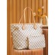 Louis Vuitton N41361 Checkered/Beige NEVERFULL Medium Handbag Damier Azur: Size - 32x28.5x17cm