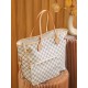 Louis Vuitton N41361 Checkered/Beige NEVERFULL Medium Handbag Damier Azur: Size - 32x28.5x17cm