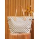 Louis Vuitton N41361 Checkered/Beige NEVERFULL Medium Handbag Damier Azur: Size - 32x28.5x17cm