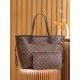 Louis Vuitton N41358 Checkered/Red NEVERFULL Medium Handbag Damier Ebène: Size - 32x28.5x17cm