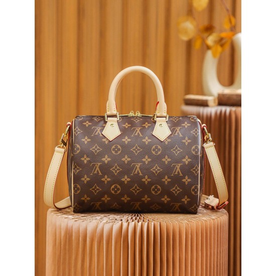 Louis Vuitton SPEEDY 25 Handbag (with Shoulder Strap) (M41113) Monogram: Size - 25x19x15cm