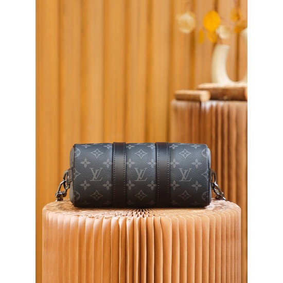 Louis Vuitton M46271 Monogram Eclipse Black Keepall 25 Handbag Monogram Eclipse Black Reverse: Size - 25x15x11cm