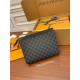 Louis Vuitton N41696 Damier Graphite Monogram Black POCHETTE VOYAGE Handbag Black and Gray Monogram Eclipse Black: Size - 26.0x20.0x5.0 cm