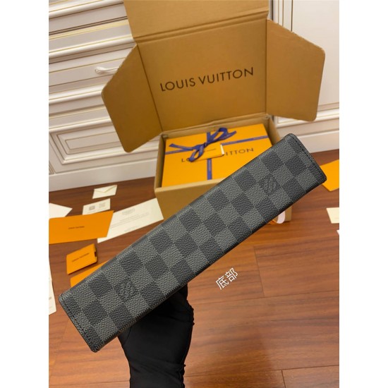 Louis Vuitton N41696 Damier Graphite Monogram Black POCHETTE VOYAGE Handbag Black and Gray Monogram Eclipse Black: Size - 26.0x20.0x5.0 cm