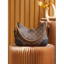 Louis Vuitton BOULOGNE Handbag (M45831) Black Monogram Canvas: Size - 29x16x9.5cm