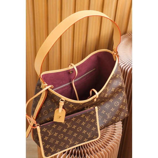 Louis Vuitton CARRYALL Medium Handbag (M46197) Monogram: Size - 39x30x15cm