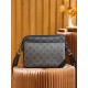 Louis Vuitton M69443 TRIO POCHETTE Handbag Monogram Eclipse Black: Size - 25x18.5x7cm