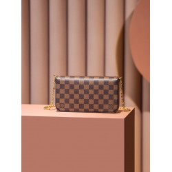 Louis Vuitton N63032 Damier Ebène Monogram coffee color Pochette FÉLICIE Felicie WOC Chain Bag Size: 21.0x 12.0x 3.0 cm