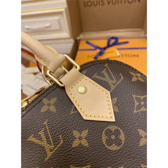 Louis Vuitton M53152 Monogram Woven Double Shoulder Strap Alma BB Handbag: Size - 23.5x17.5x11.5 cm