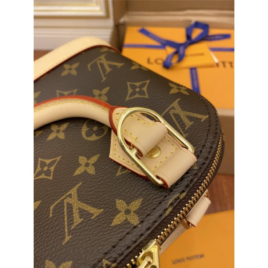 Louis Vuitton M53152 Monogram Woven Double Shoulder Strap Alma BB Handbag: Size - 23.5x17.5x11.5 cm