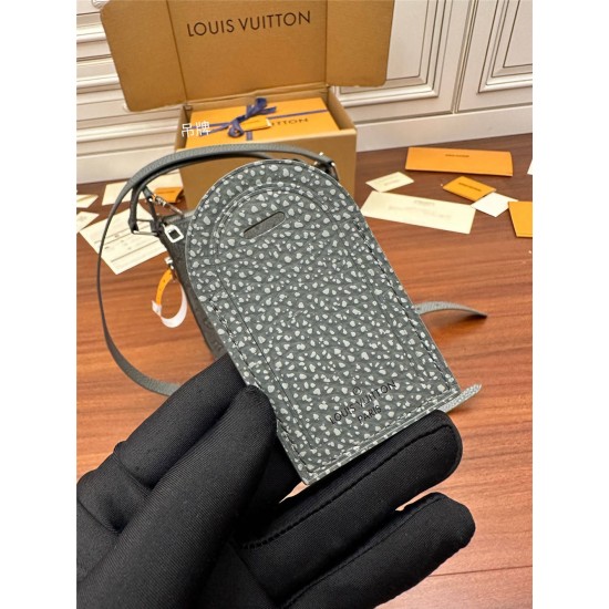 Louis Vuitton HOBO CRUISER Small Handbag (M20875) Gray 2022 Fall/Winter Designer Virgil Abloh Taurillon Monogram Leather: Size - 17x24x8.5cm