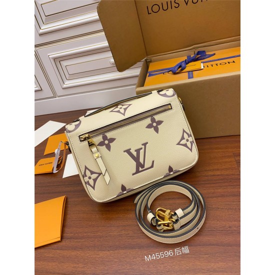 Louis Vuitton M45596 White Print Pochette MÉTIS Metis 2021 Spring: Size - 25x19x7 cm