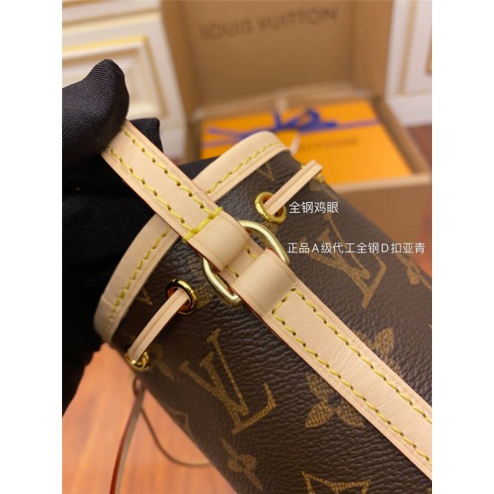 Louis Vuitton Best-selling NANO NOE Handbag (M41346) Classic Monogram: Size - 13x 15x 9cm