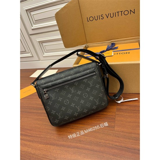 Louis Vuitton DISTRICT Small Messenger Bag (M46255) Monogram Eclipse Black Monogram Eclipse Black: Size - 26x20x7cm