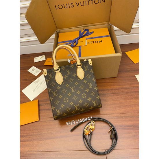 Louis Vuitton PETIT SAC PLAT BB Handbag (M45847) Monogram Size: 21.5x22x9cm