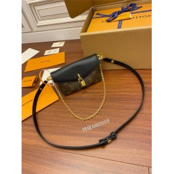 Louis Vuitton PADLOCK ON STRAP Handbag (M80559) Black Monogram Size: 19x11x3cm