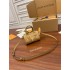 Louis Vuitton M81457 Tan Nano Speedy Handbag Embossed Leather Size: 16x10x7.5 cm