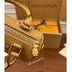 Louis Vuitton M81457 Tan Nano Speedy Handbag Embossed Leather Size: 16x10x7.5 cm