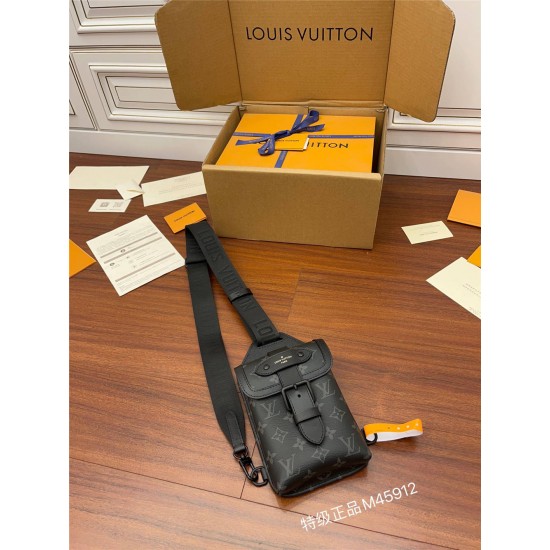 Louis Vuitton SAUMUR Shoulder Bag (M45912) Monogram Eclipse Black Size: 13x18x3.5cm