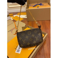 Louis Vuitton M58009 MINI POCHETTE ACCESSORIES Classic Monogram Coin Purse Hand Clutch Size: 15.5x10.5x4cm